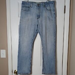 Wrangler Straight Fit Flex Light Washed Jeans Work Wear Rugged Size 36x30